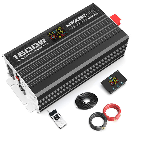 1500W Power Inverter Pure Sine Wave DC 12V to 110V 120V for Truck RV