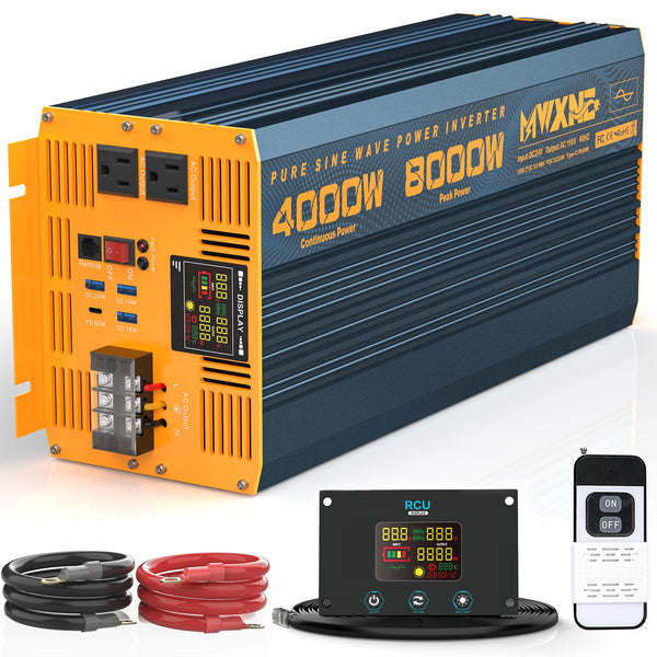 MWXNE 4000W 24V Power Inverter LCD Display and Remote Control